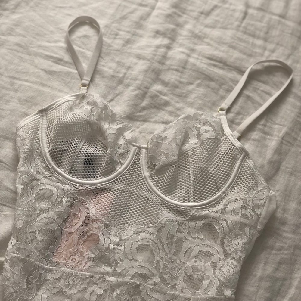 House of CB White Nadia Bodysuit